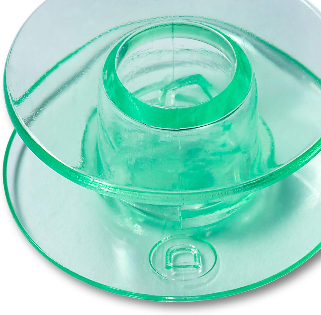 Prym Spulen für Horizontalgreifer 21,6 mm x 10,4 mm // transparent grün