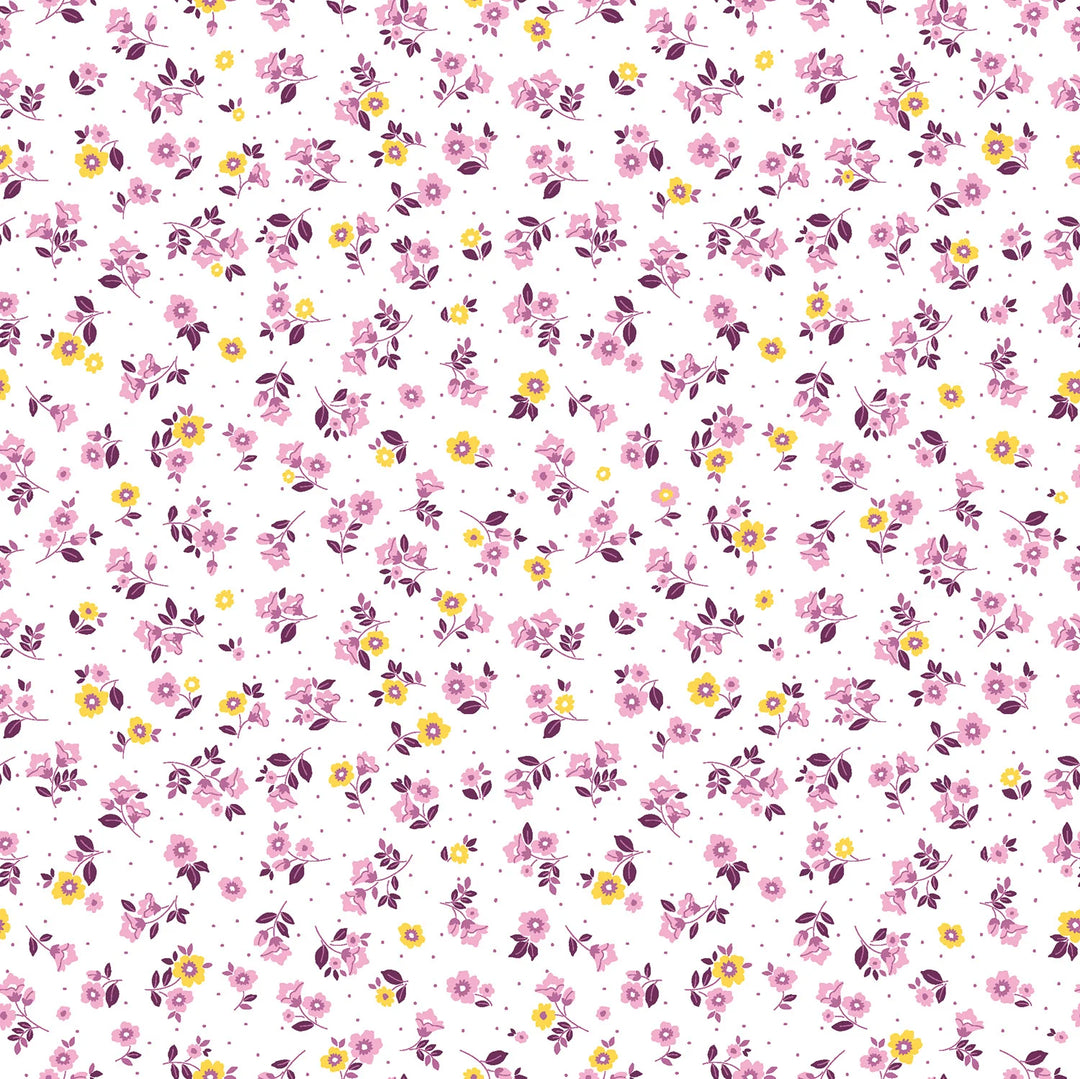 Viskose bedruckt Floral Blumen // rosa & weiß