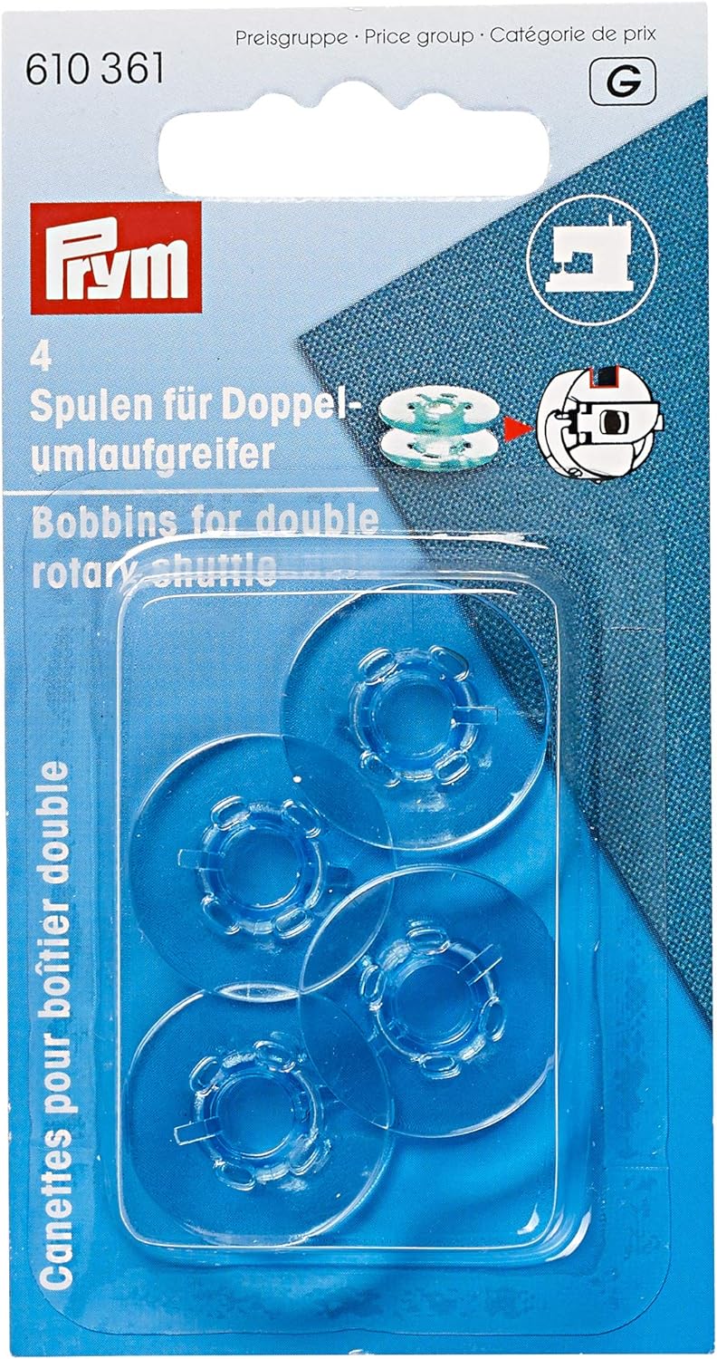 Prym Spulen für Doppelumlaufgreifer 21,2 mm x 9,2 mm // transparent blau