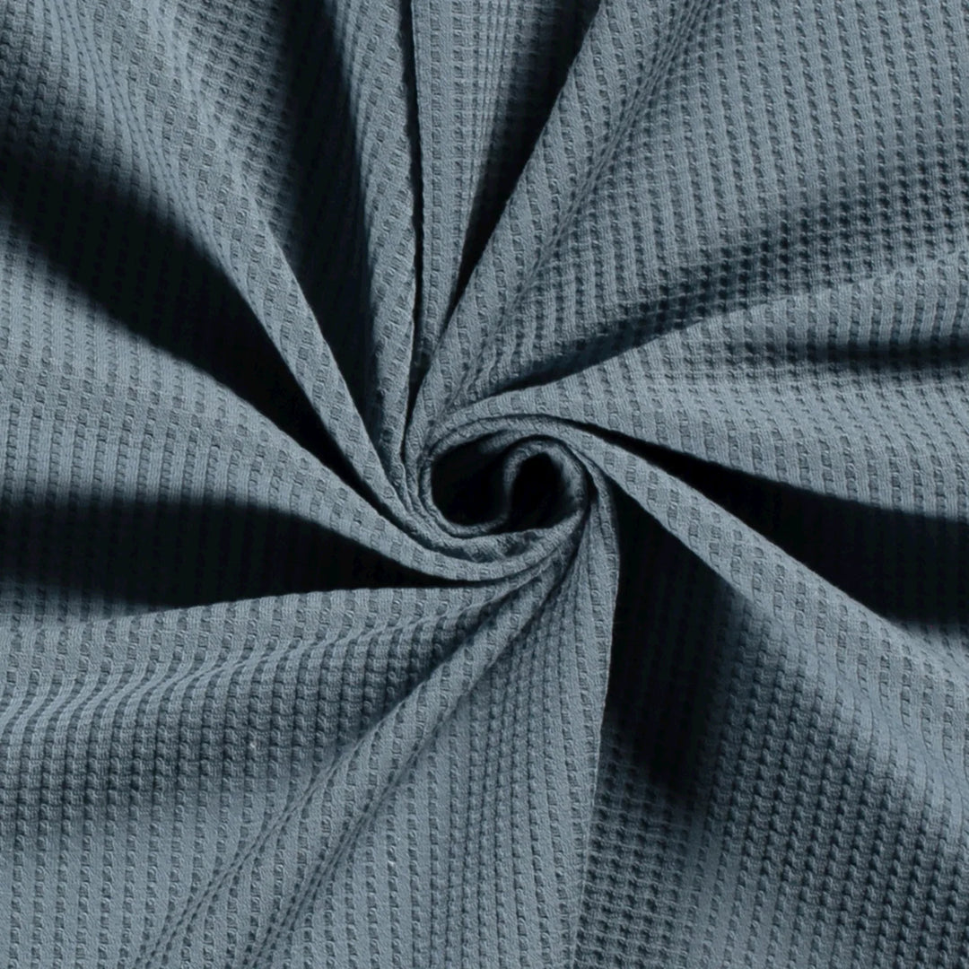Waffel Jersey gestrickt in Unifarben // stahlblau
