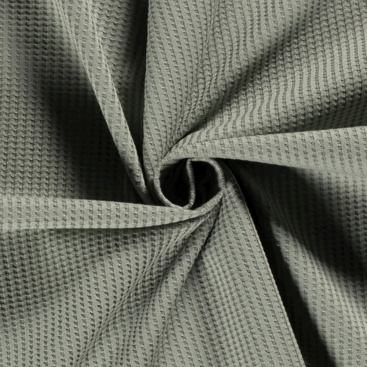 Waffel Jersey gestrickt in Unifarben // altgrün