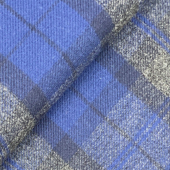 Flanell "Chequers" Karomuster // blau & grau