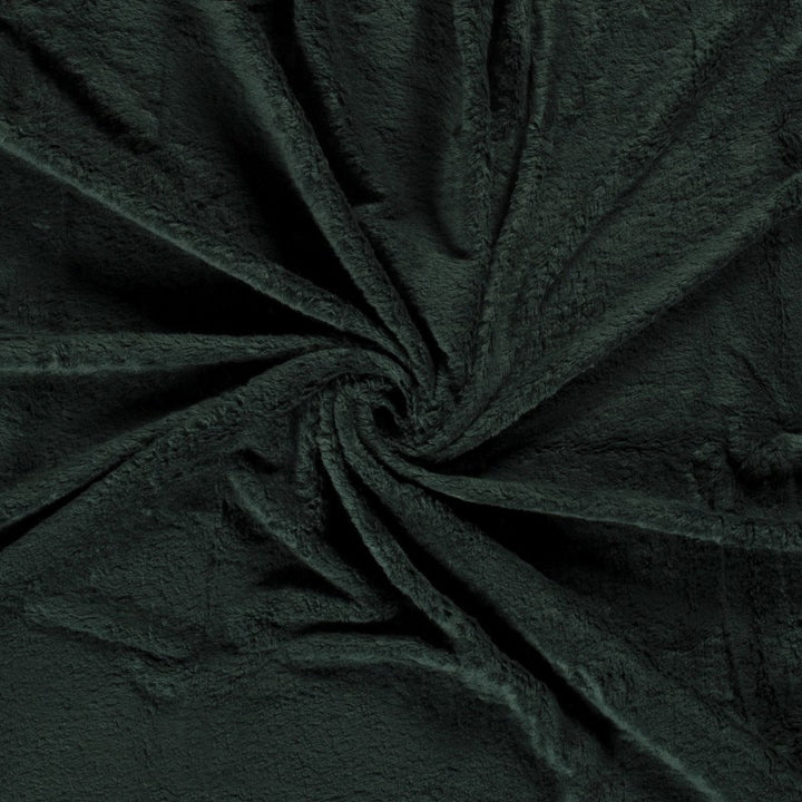 Teddystoff Baumwoll-Fleece Uni // dunkelgrün