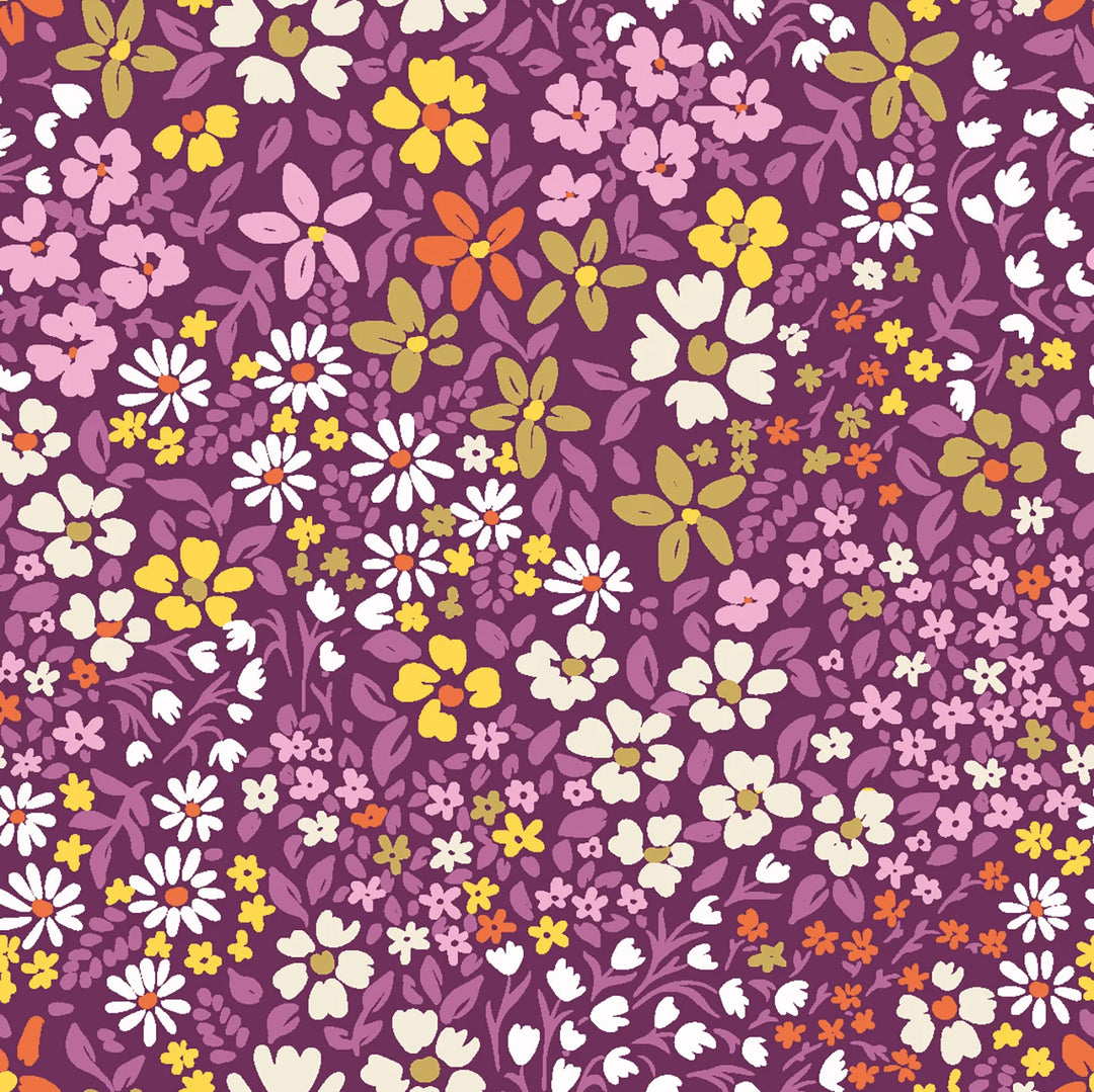 Viskose bedruckt Floral Blumen // violett