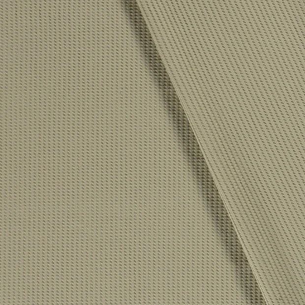 Waffel Jersey gestrickt in Unifarben // olivgrün