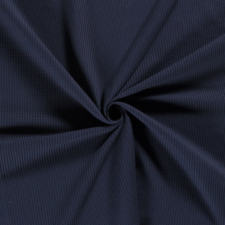 Waffel Jersey gestrickt in Unifarben // marineblau