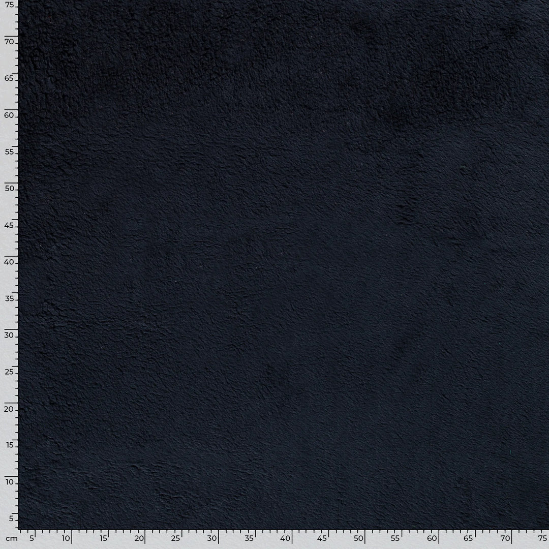 Teddystoff Baumwoll-Fleece Uni // marineblau