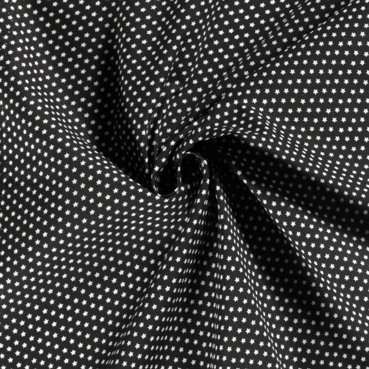 Baumwolle Poplin Sterne // schwarz