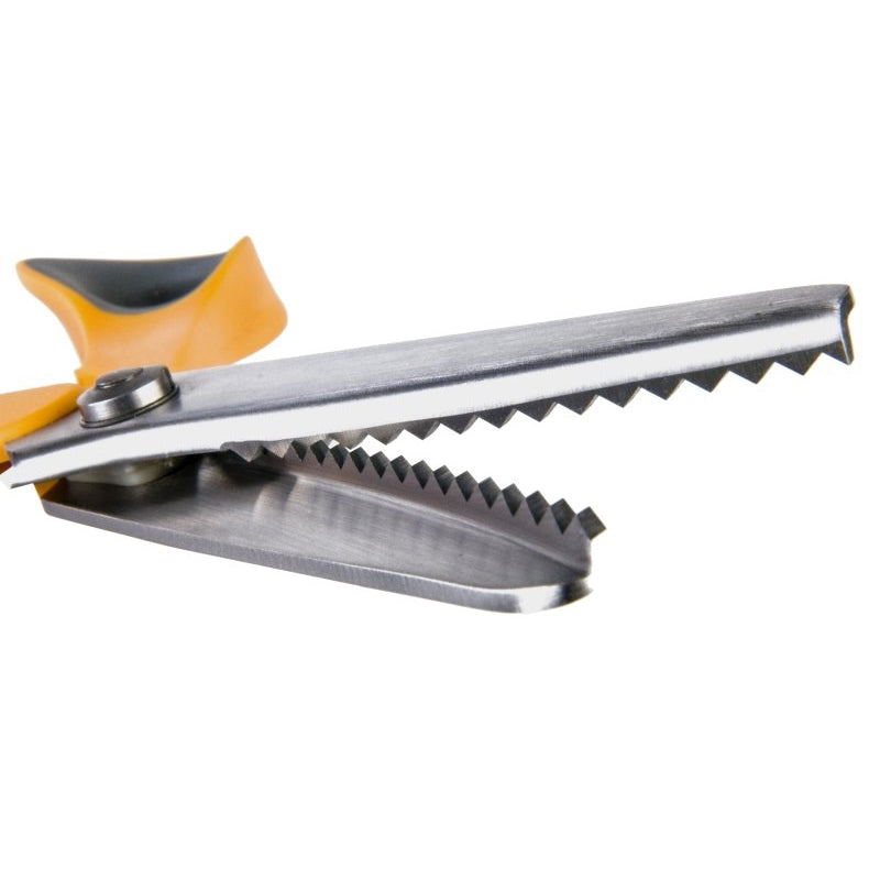 Zackenschere Pinking Shears 23 x 8 cm // gelb & grau