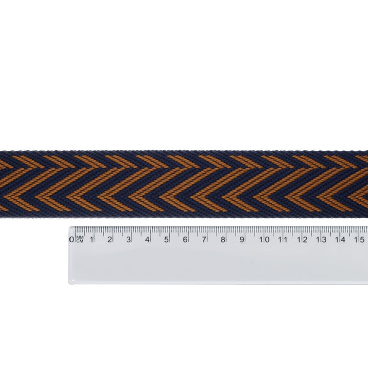 Gurtband 38 mm x 2,3 mm Zickzack-Muster // marineblau