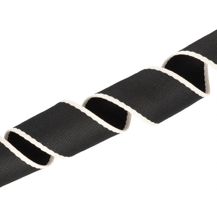Gurtband 38 mm x 1,4 mm Streifen // schwarz & weiß