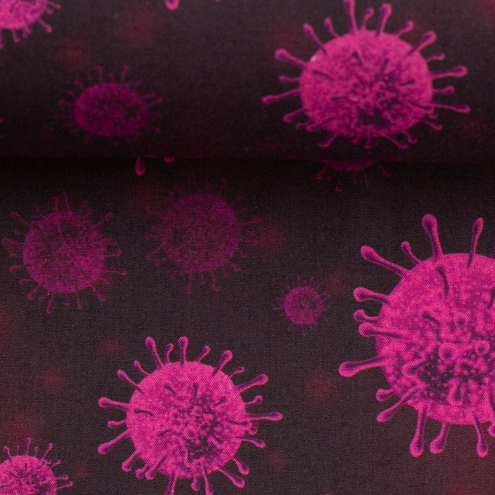 Baumwolle Virus Bakterien "Kim" SWAFING // neonpink pink auf bordeaux schwarz