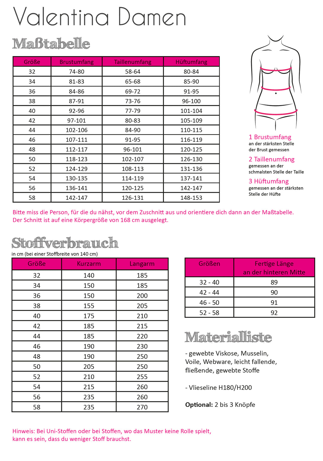 Papierschnittmuster Kleid Valentina Damen