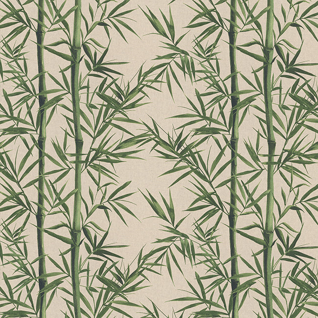 Canvas Bambus Blätter // grüntöne auf panama naturfarbe
