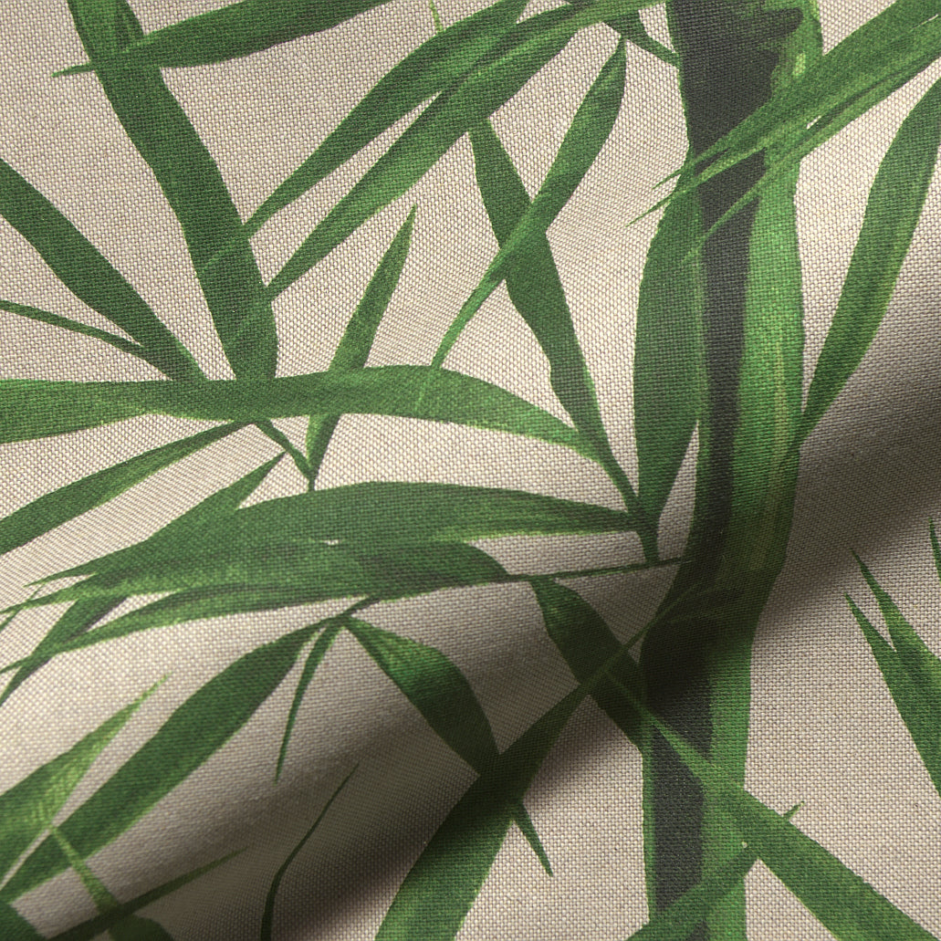 Canvas Bambus Blätter // grüntöne auf panama naturfarbe