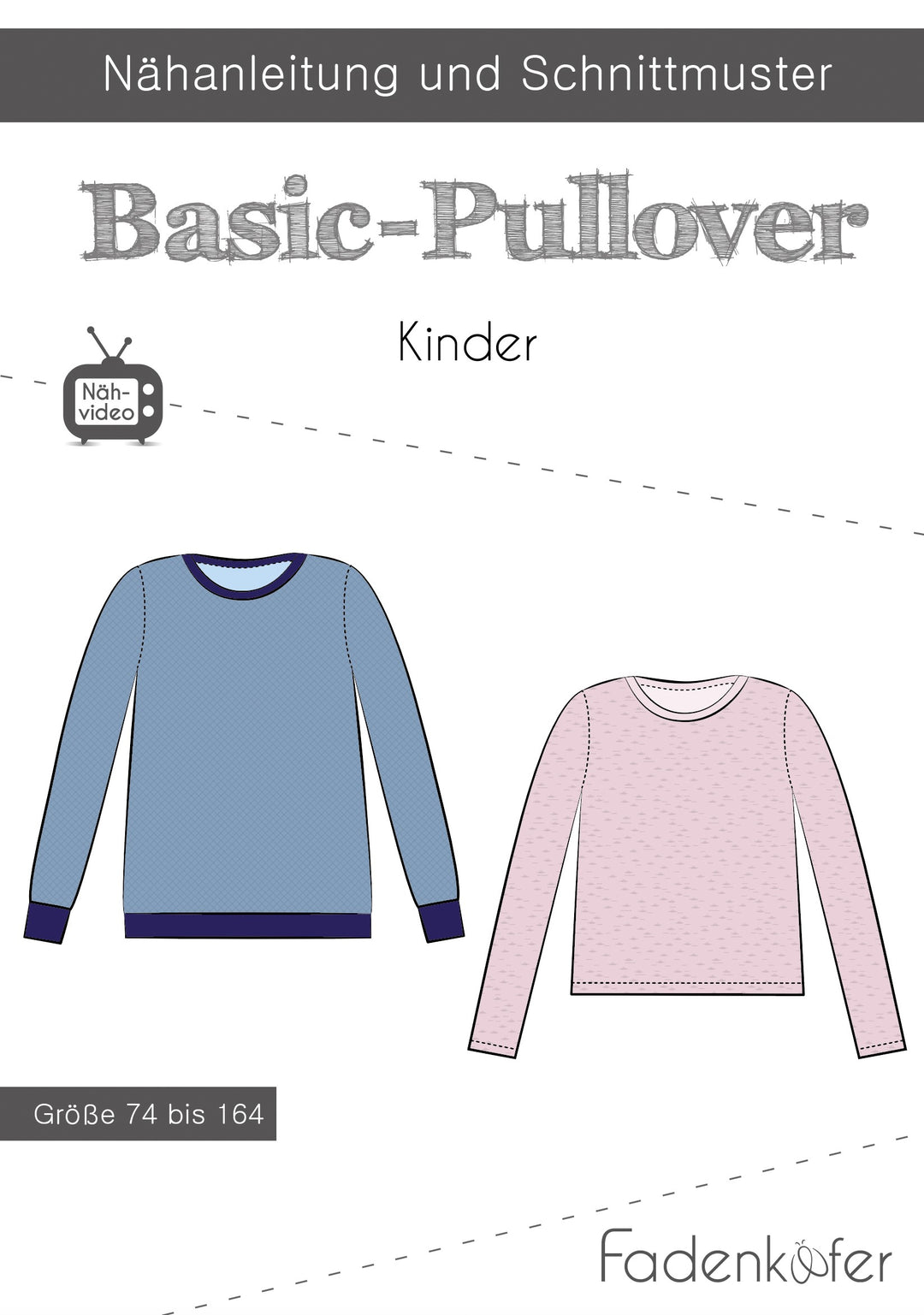 Papierschnittmuster Basic-Pullover Kinder