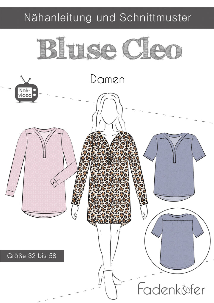 Papierschnittmuster Bluse Cleo Damen