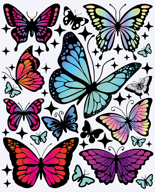 Applikationen Bügelbilder Patches // Schmetterlinge