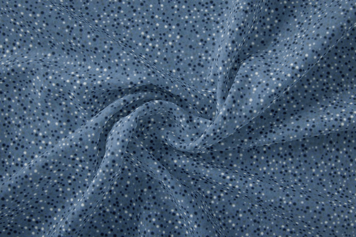 Baumwolle Poplin Punkte // weiß dunkelblau dunkelgrau rost auf dunkelblau