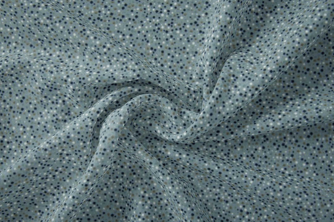 Baumwolle Poplin Punkte // weiß dunkelblau dunkelgrau rost auf mint