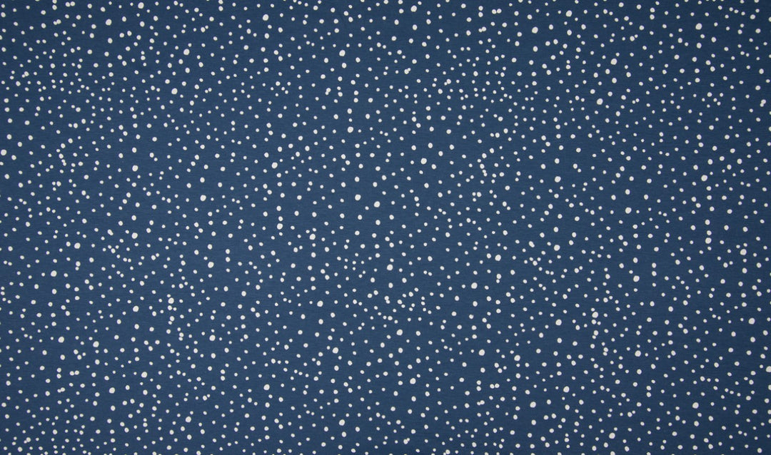 Baumwolle Poplin Punkte // weiß auf dunkelblau