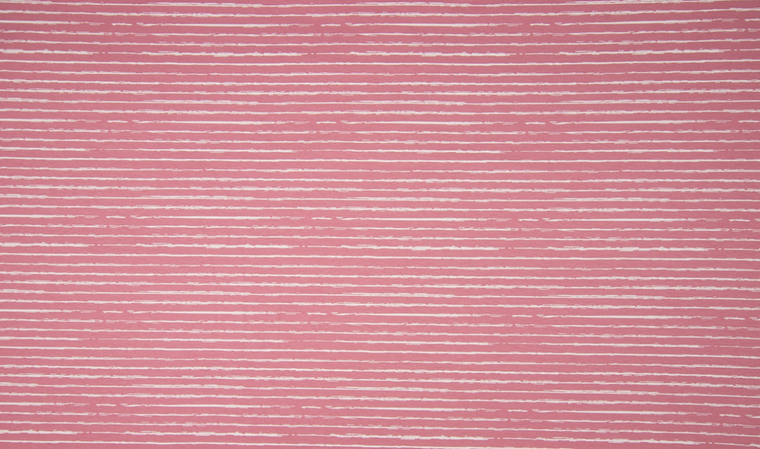 Baumwolle Poplin Streifen // weiß auf rosa