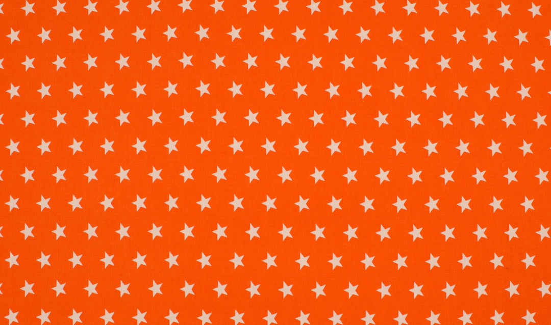 Baumwolle Sterne // weiß auf orange