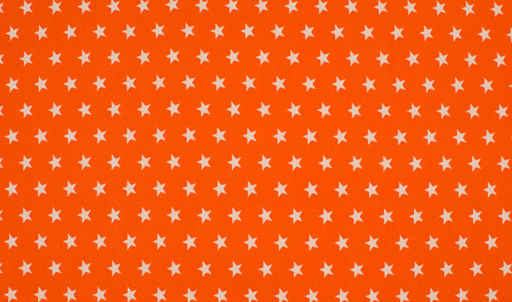 Baumwolle Sterne // weiß auf orange