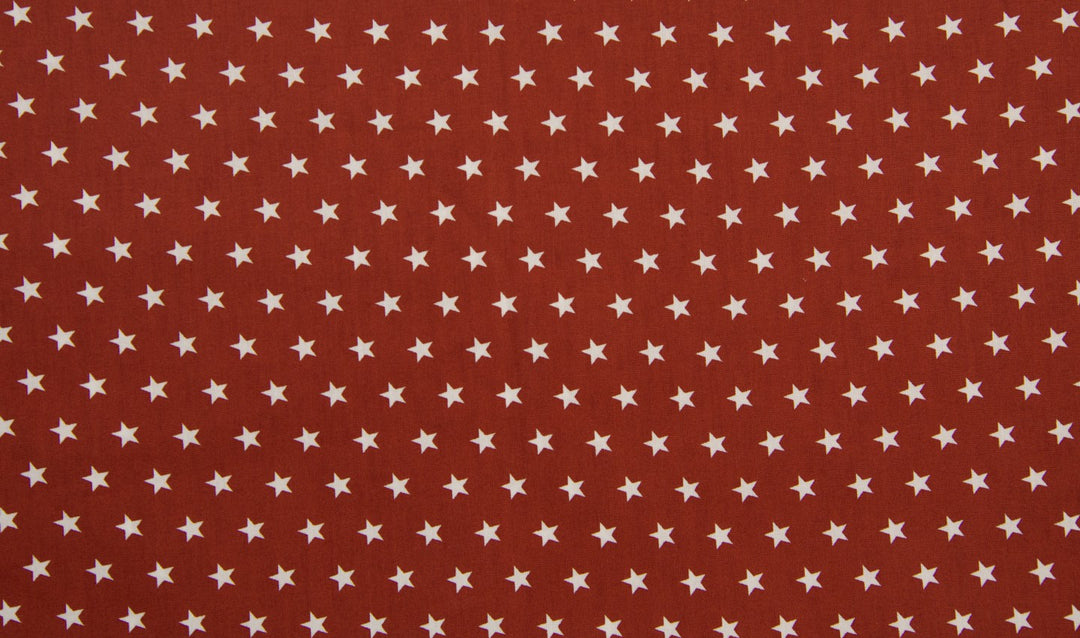 Baumwolle Sterne // weiß auf terracotta