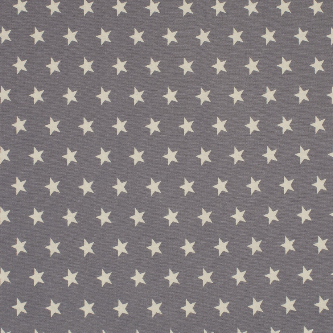 Baumwolle Sterne // weiß auf grau
