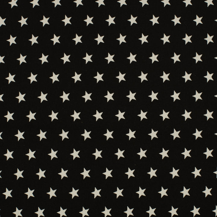 Baumwolle Sterne // weiß auf schwarz