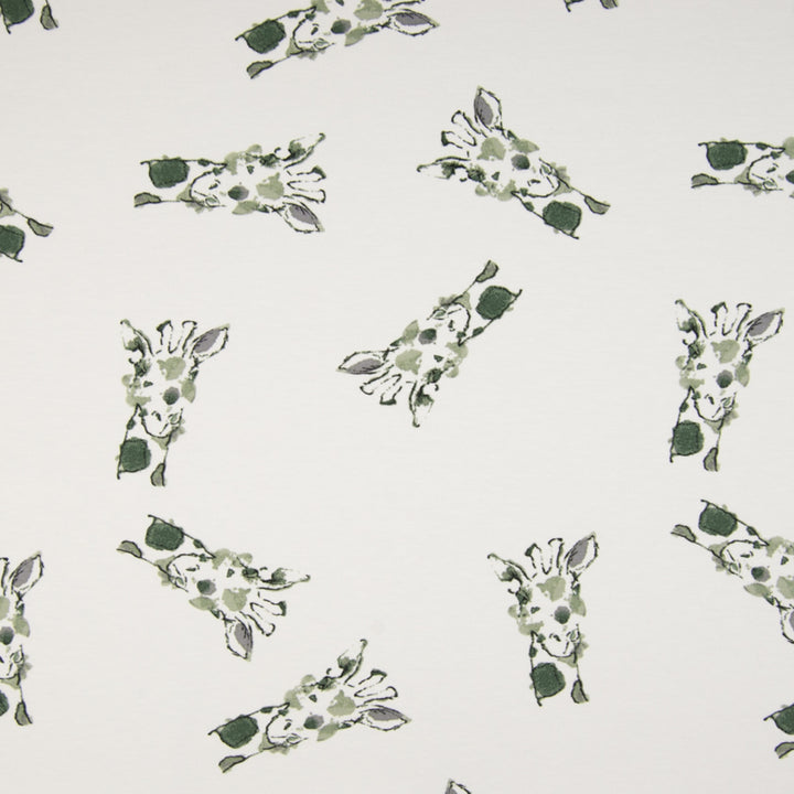 Baumwolljersey Organic Giraffen // pastellgrün auf weiß