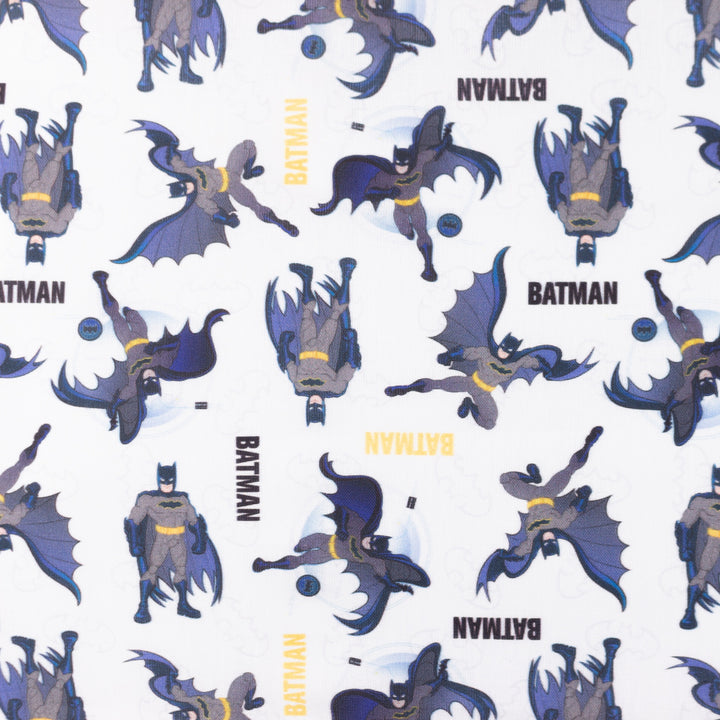 Baumwolle Poplin Digitaldruck Batman™ // grau lila blau gelb schwarz auf weiß