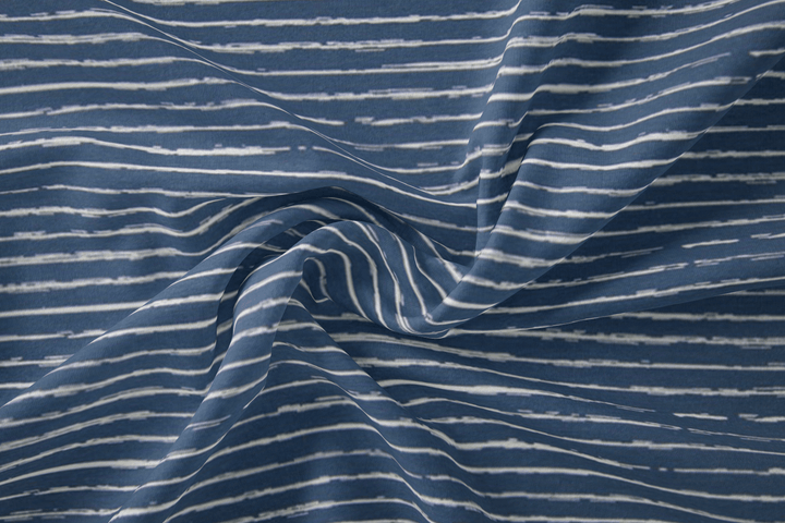 Baumwolle Poplin Streifen // weiß auf dunkelblau