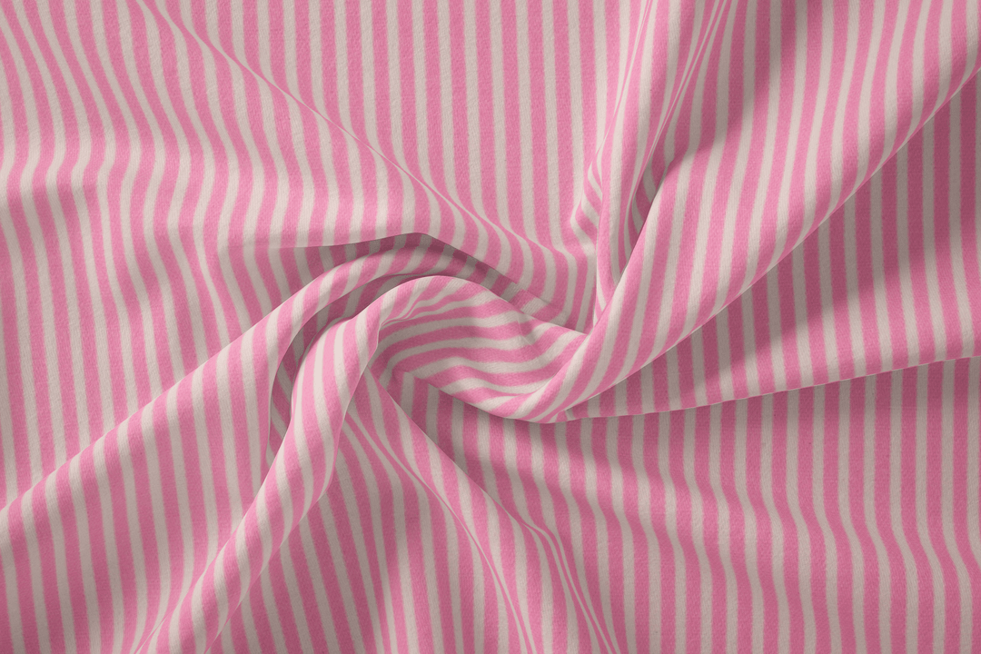 Baumwolle Streifen // weiß rosa