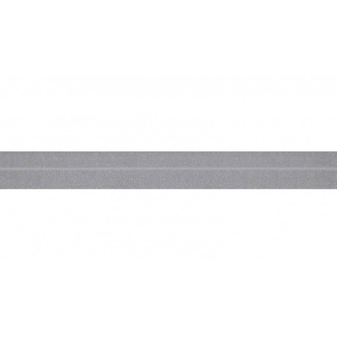Schrägband Elastisch Glänzend Uni 20 mm // silber