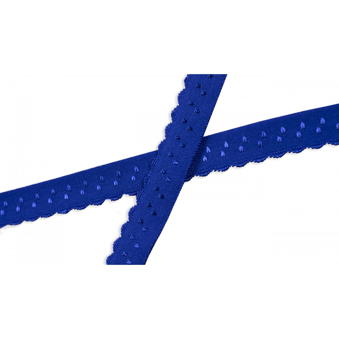 Schrägband Elastisch Bogenkante Uni 12 mm // königsblau