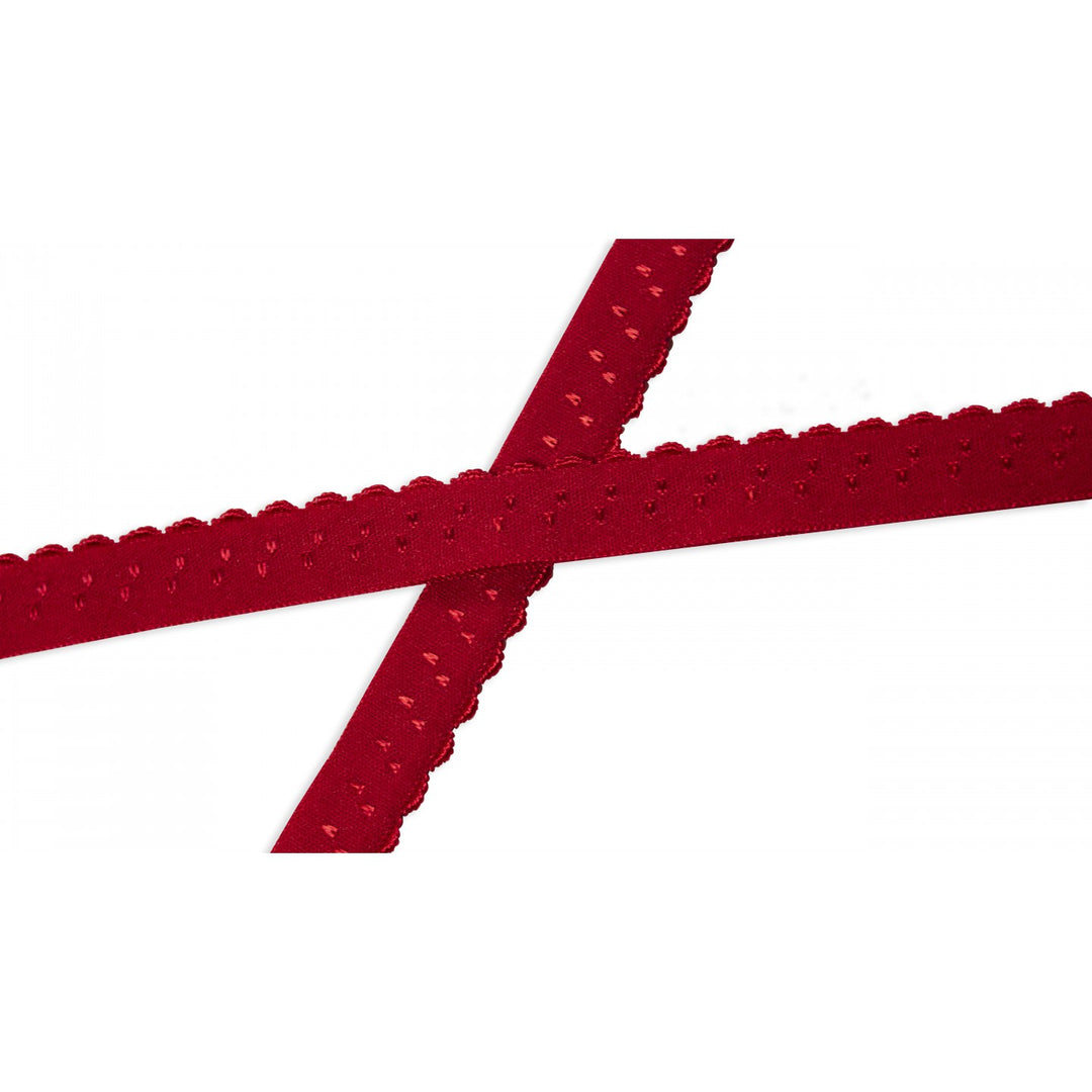 Schrägband Elastisch Bogenkante Uni 12 mm // rot