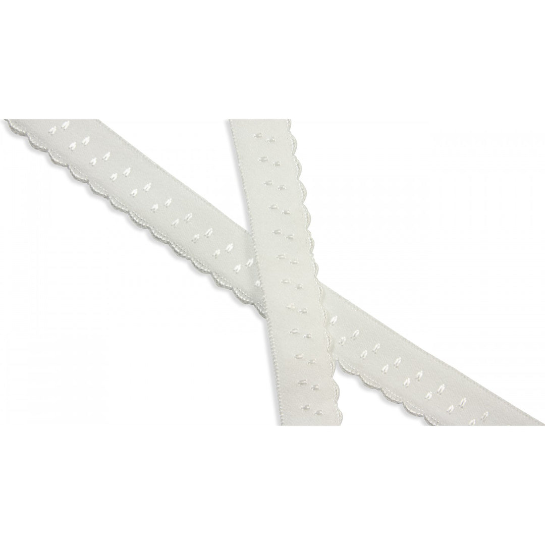 Schrägband Elastisch Bogenkante Uni 12 mm // off-white