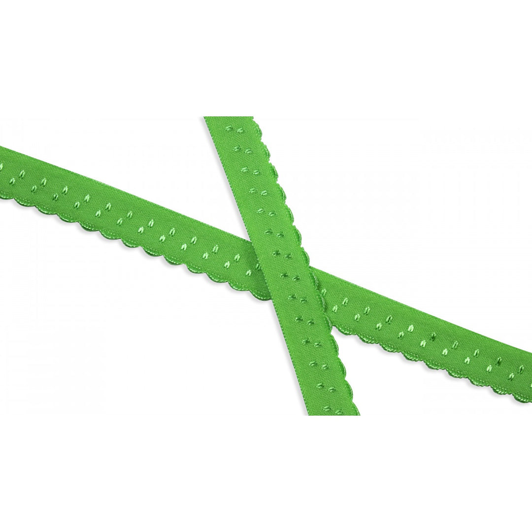 Schrägband Elastisch Bogenkante Uni 12 mm // neongrün