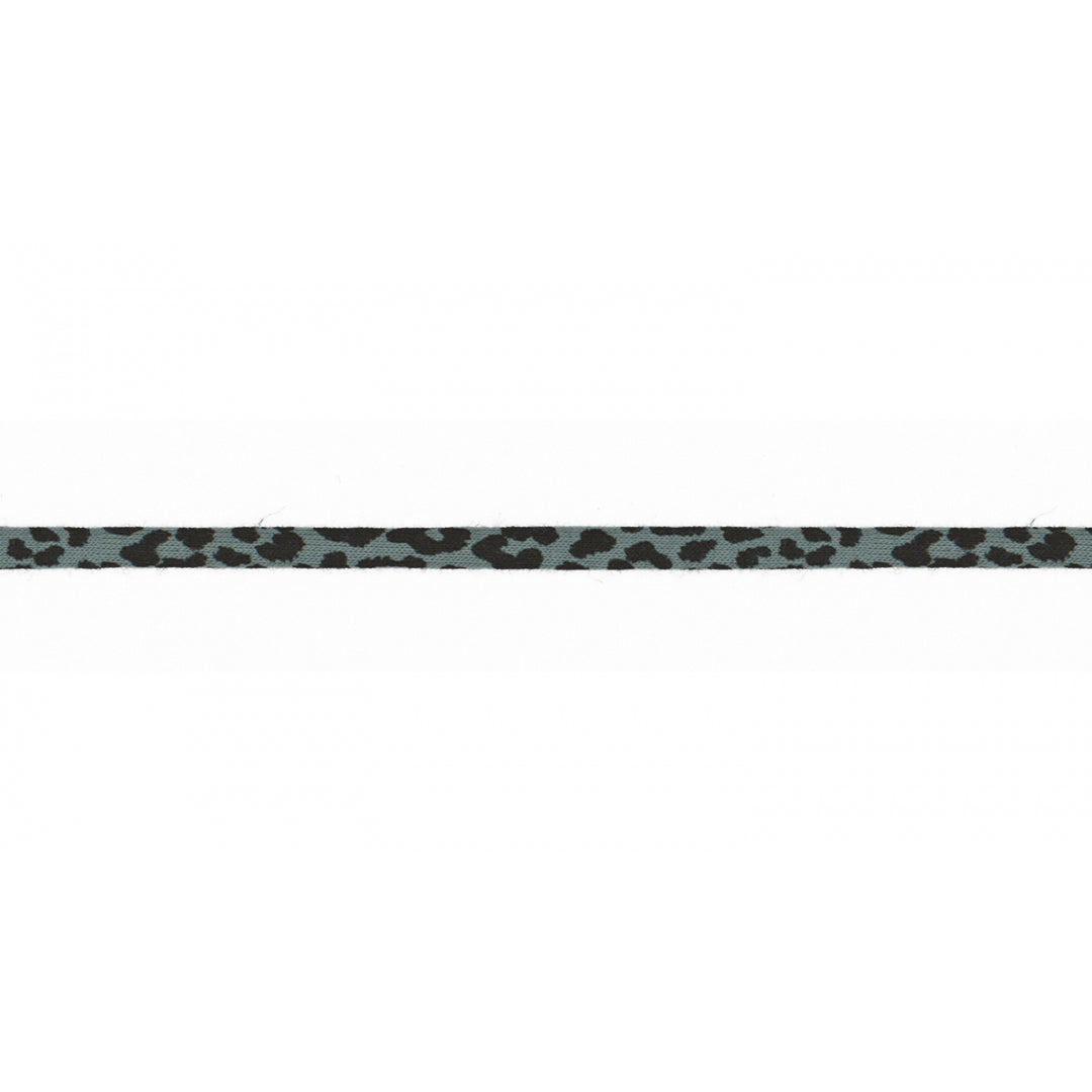 Jerseykordel Elastisch Leopardenmuster 6 mm // schwarz auf pastellmint
