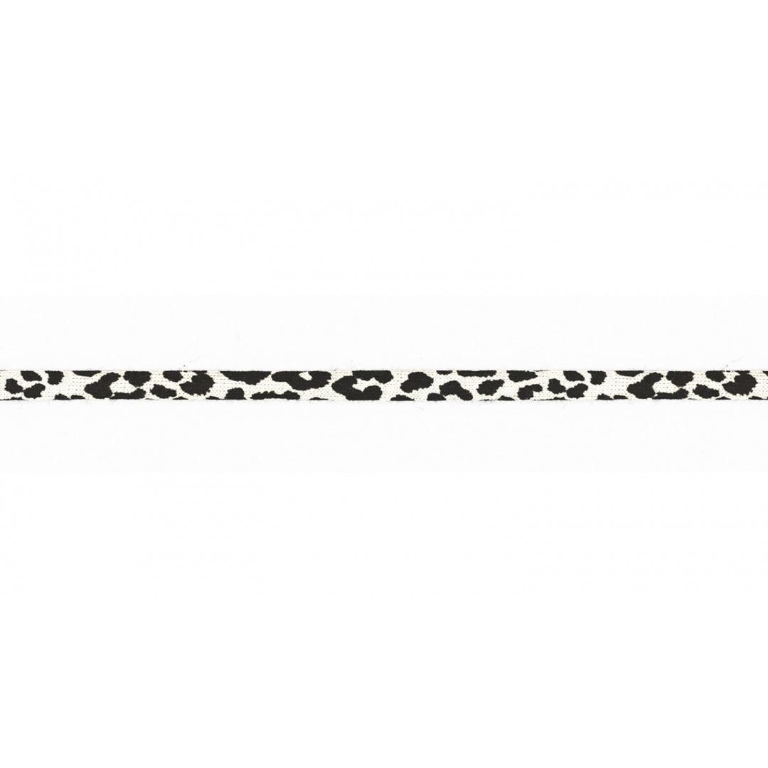 Jerseykordel Elastisch Leopardenmuster 6 mm // schwarz auf weiß