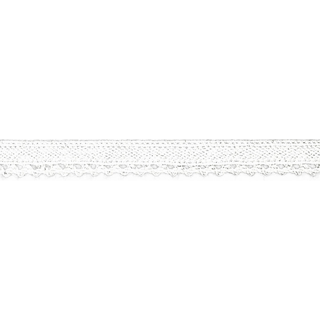 Baumwollspitze Häkelborte Uni 10 mm // weiß