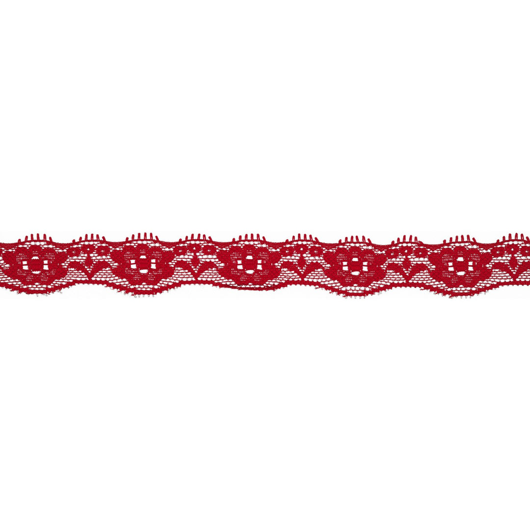 Spitzenband Elastisch Uni 20 mm // rot