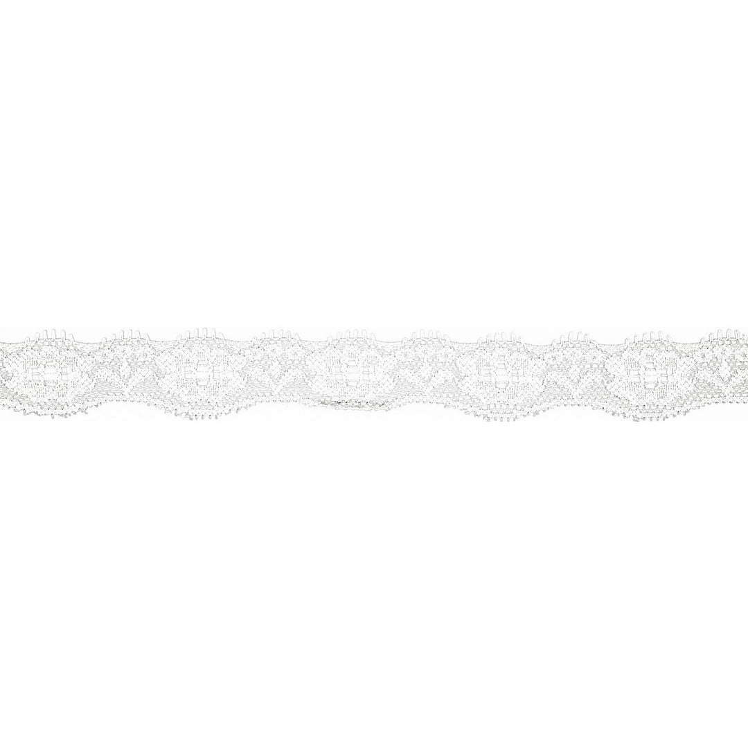 Spitzenband Elastisch Uni 20 mm // weiß