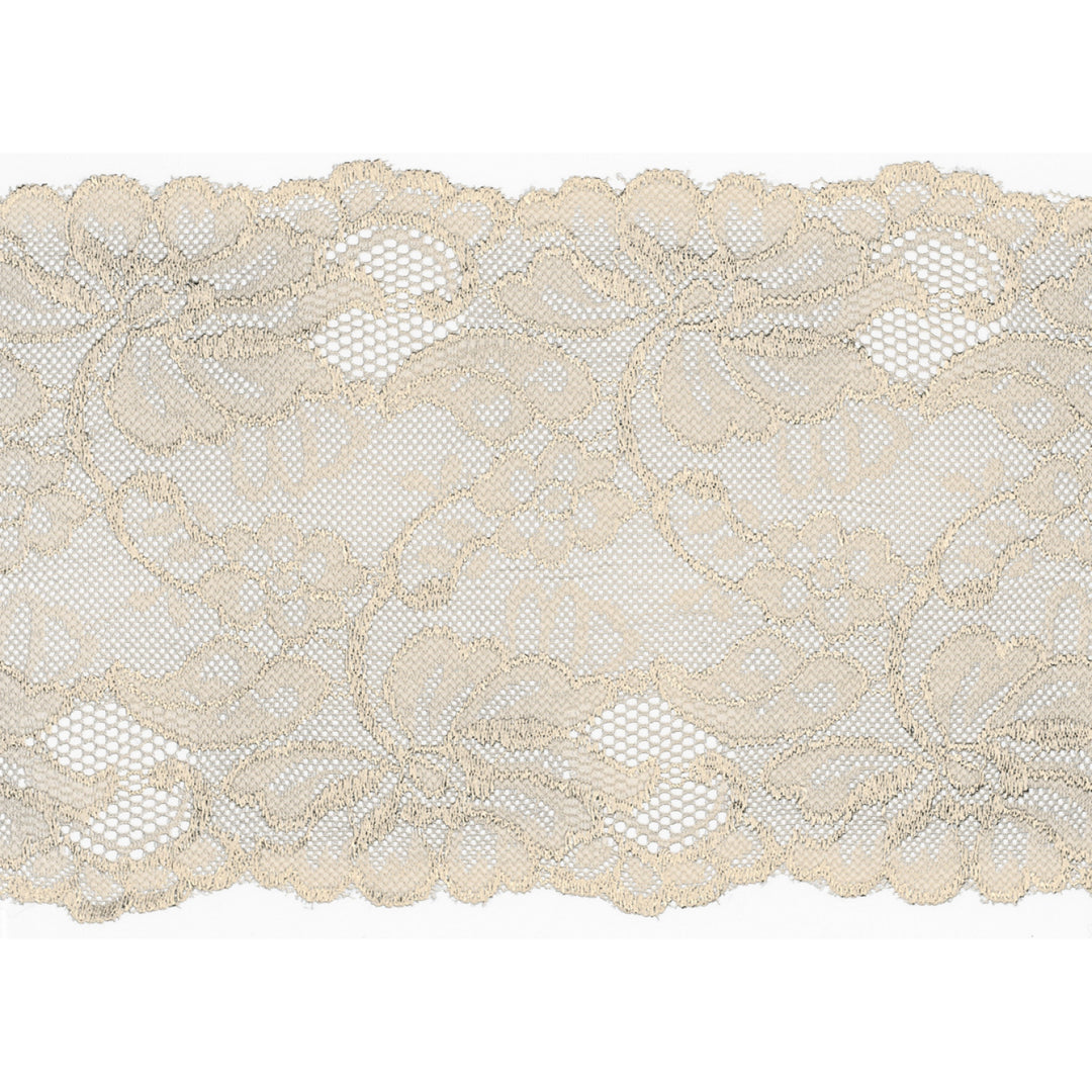 Spitzenband Elastisch Uni 150 mm // off-white