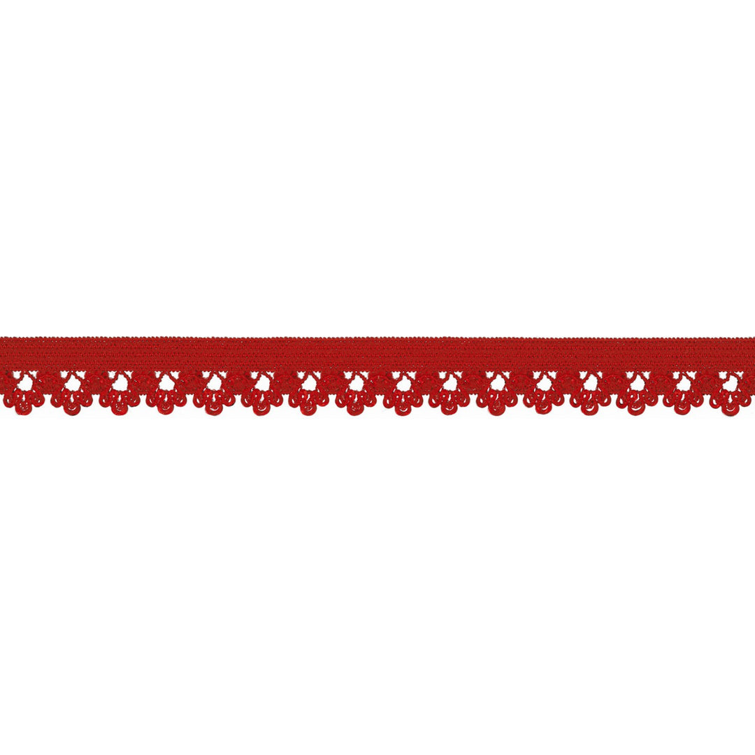 Spitzenband Elastisch Uni 13 mm // rot