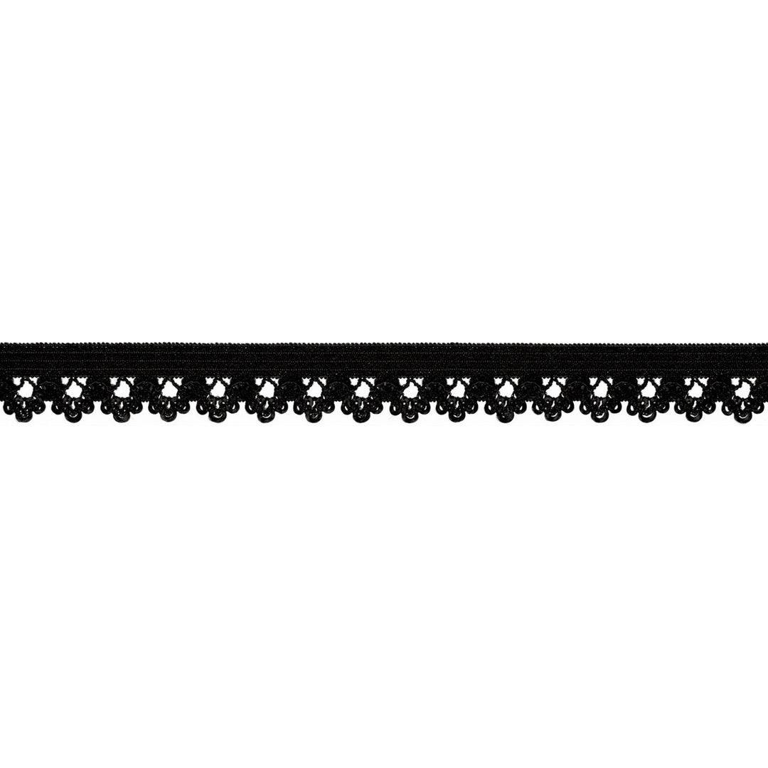 Spitzenband Elastisch Uni 13 mm // schwarz