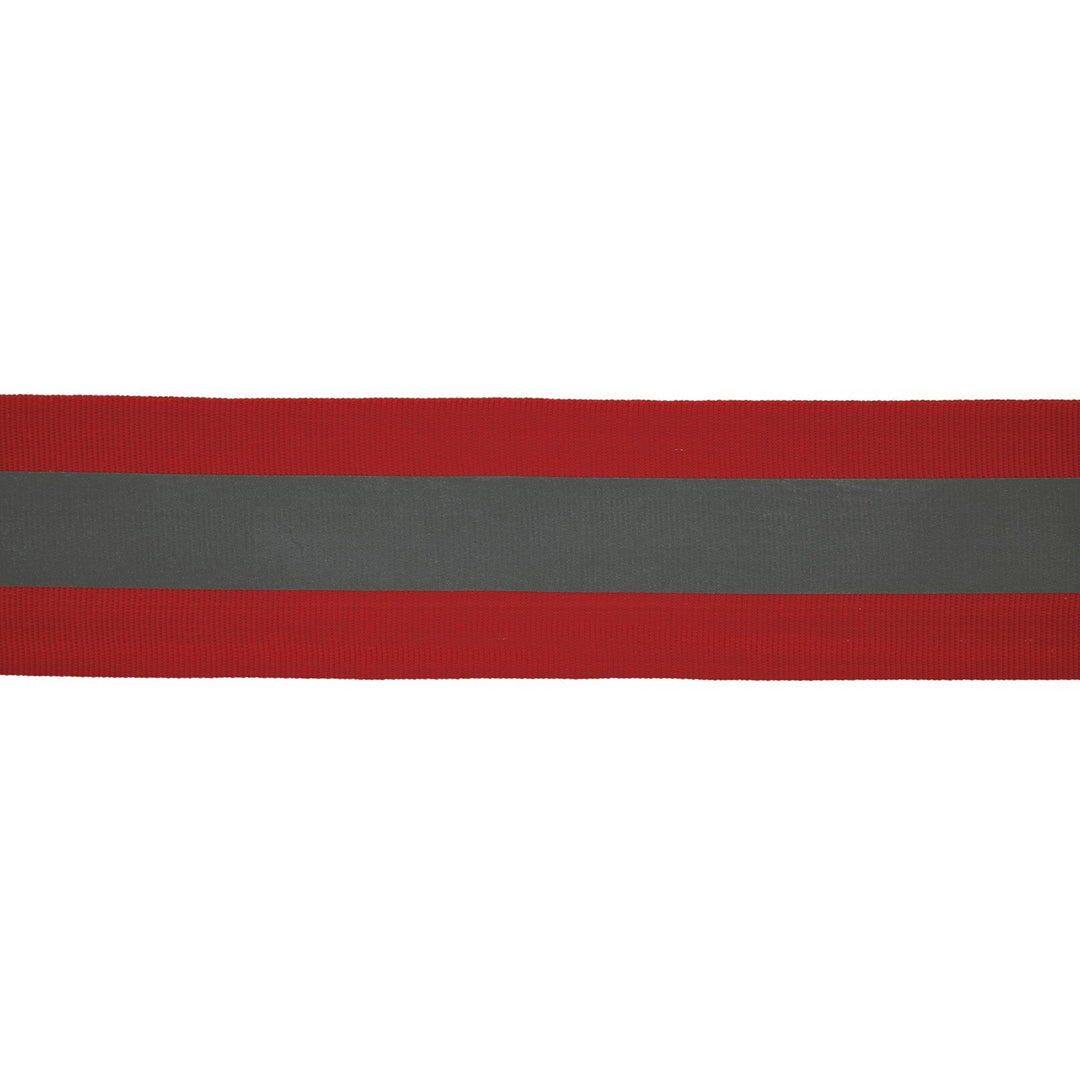 Reflektionsband 50 mm // silber auf rot