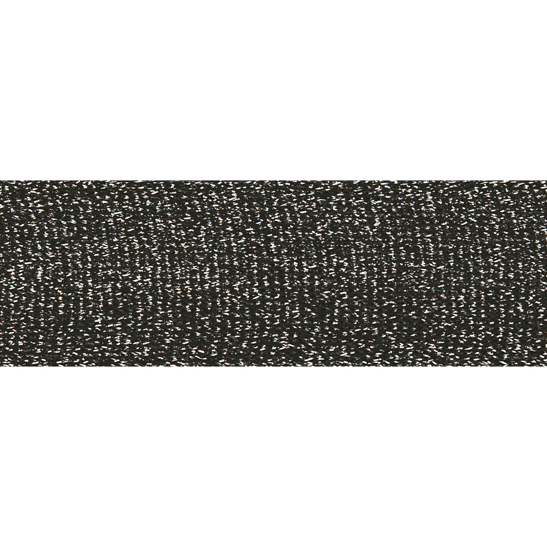 Glitzerband 30 mm // schwarz - metallisiert